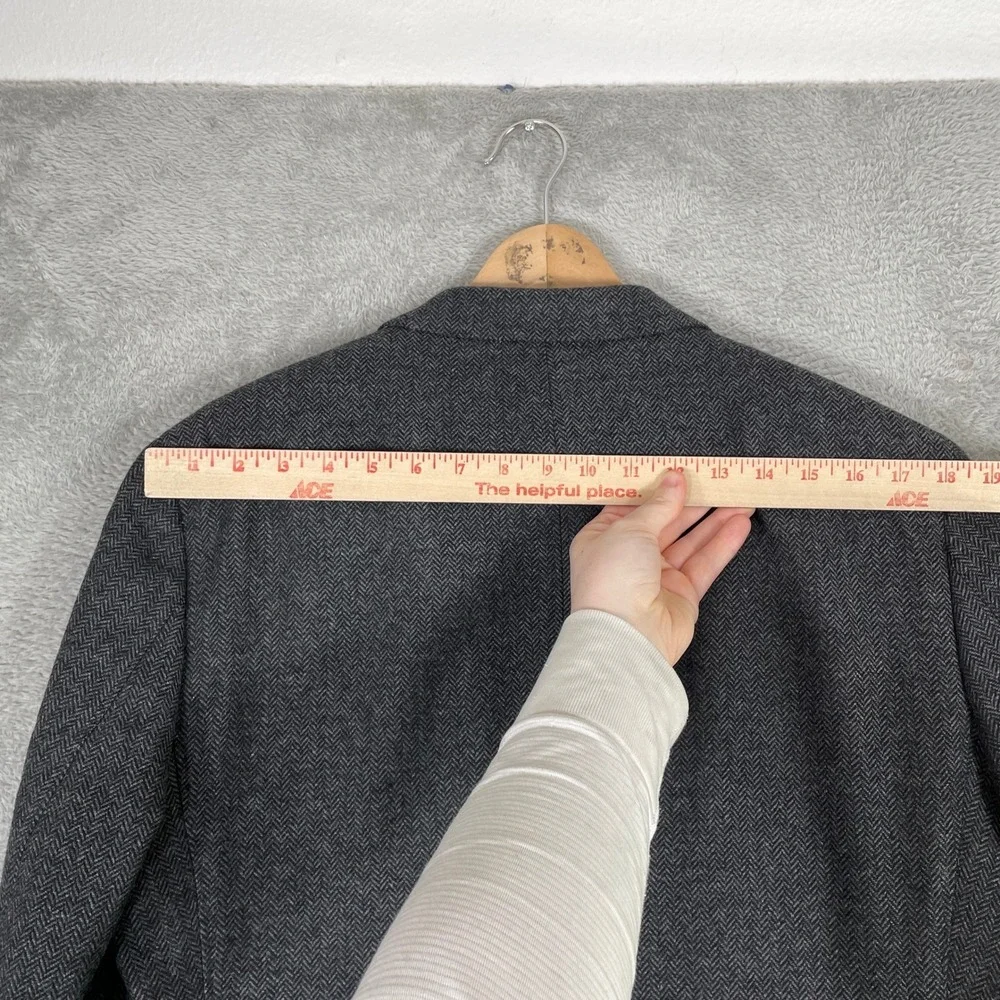 JKT New York Sport Coat Mens 38R Dark Grey‎ Herringbone Wool Blend Blazer Bond
